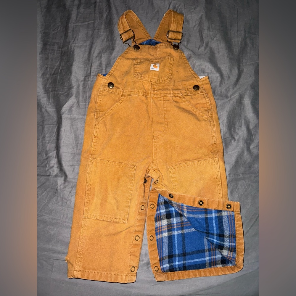 Carhartt Tan and Blue Corduroy Overalls